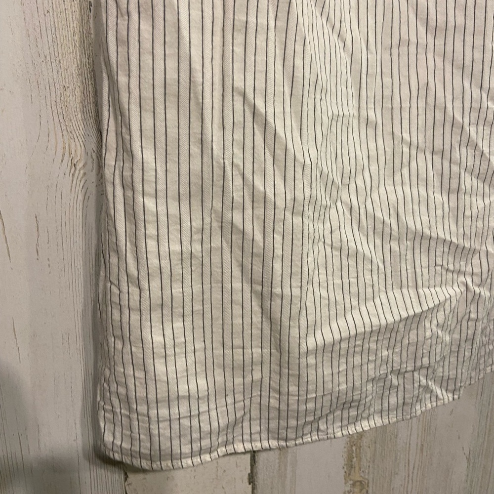 Madewell White Grey Striped Cold Shoulder Square Neck Shift Mini Dress 0 - Picture 6 of 11